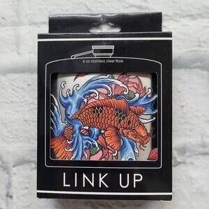 Colorful Fish Flask by Link Up 6 oz Stainless Steel